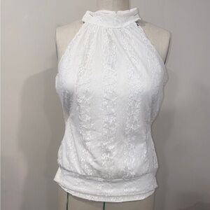 Y2k vintage chime Chic White Lace Sleeveless Blouse